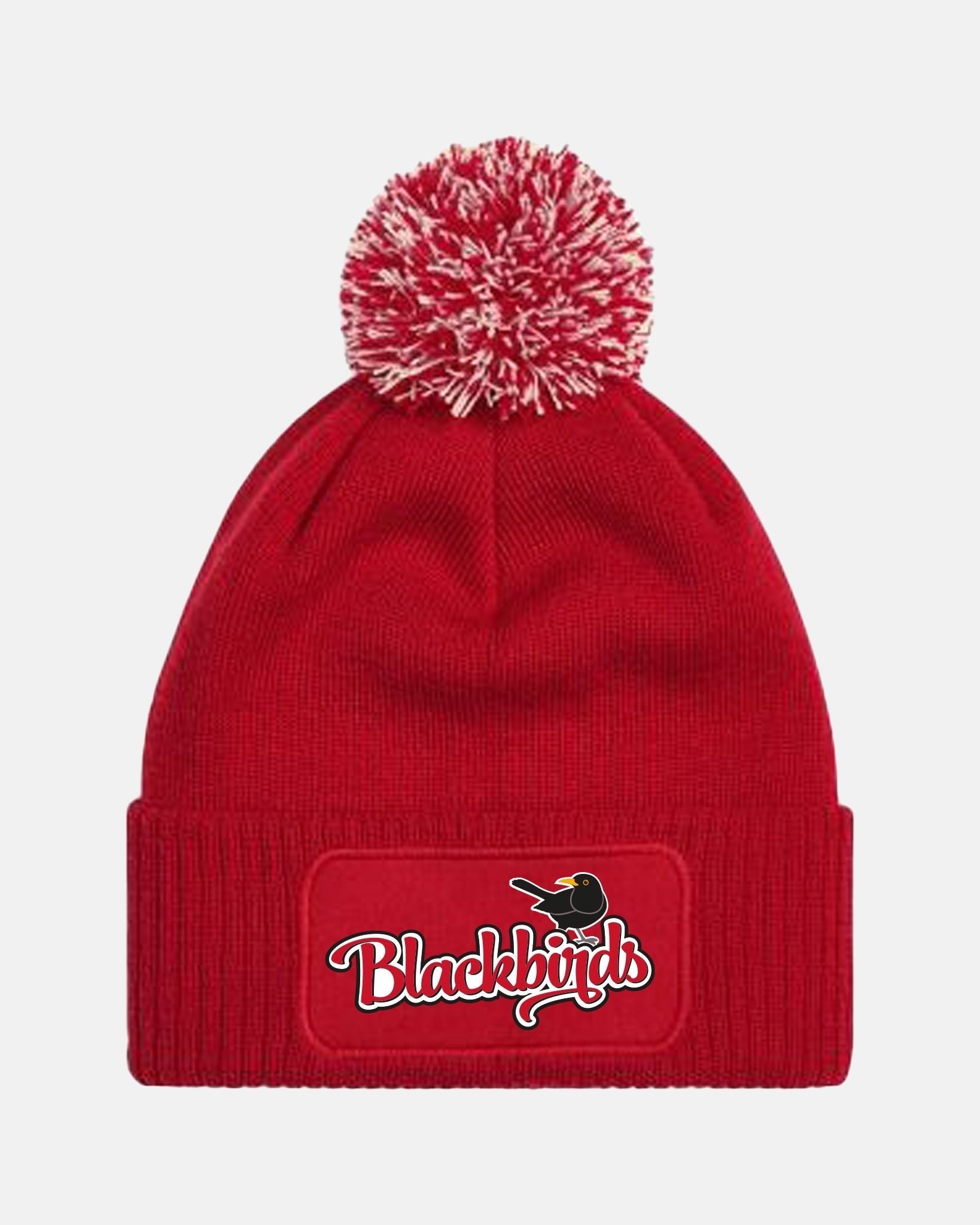 Diamond Pride PomPom Patch Beanie "Wolfsburg Blackbirds", Bird, rot