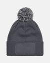 Diamond Pride PomPom Patch Beanie, dunkelgrau