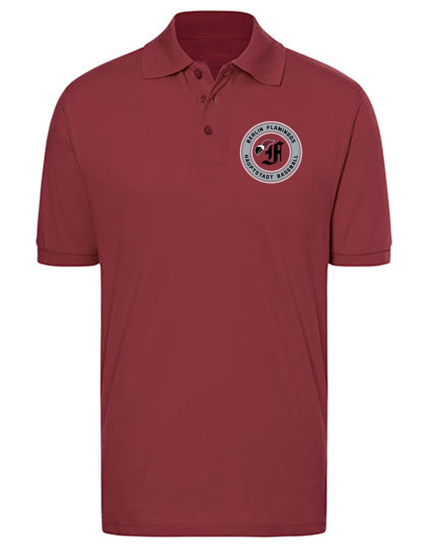 Diamond Pride Premium Polo-Shirt, "Berlin Flamingos", Crest Baseball, maroon-rot-DIAMOND PRIDE