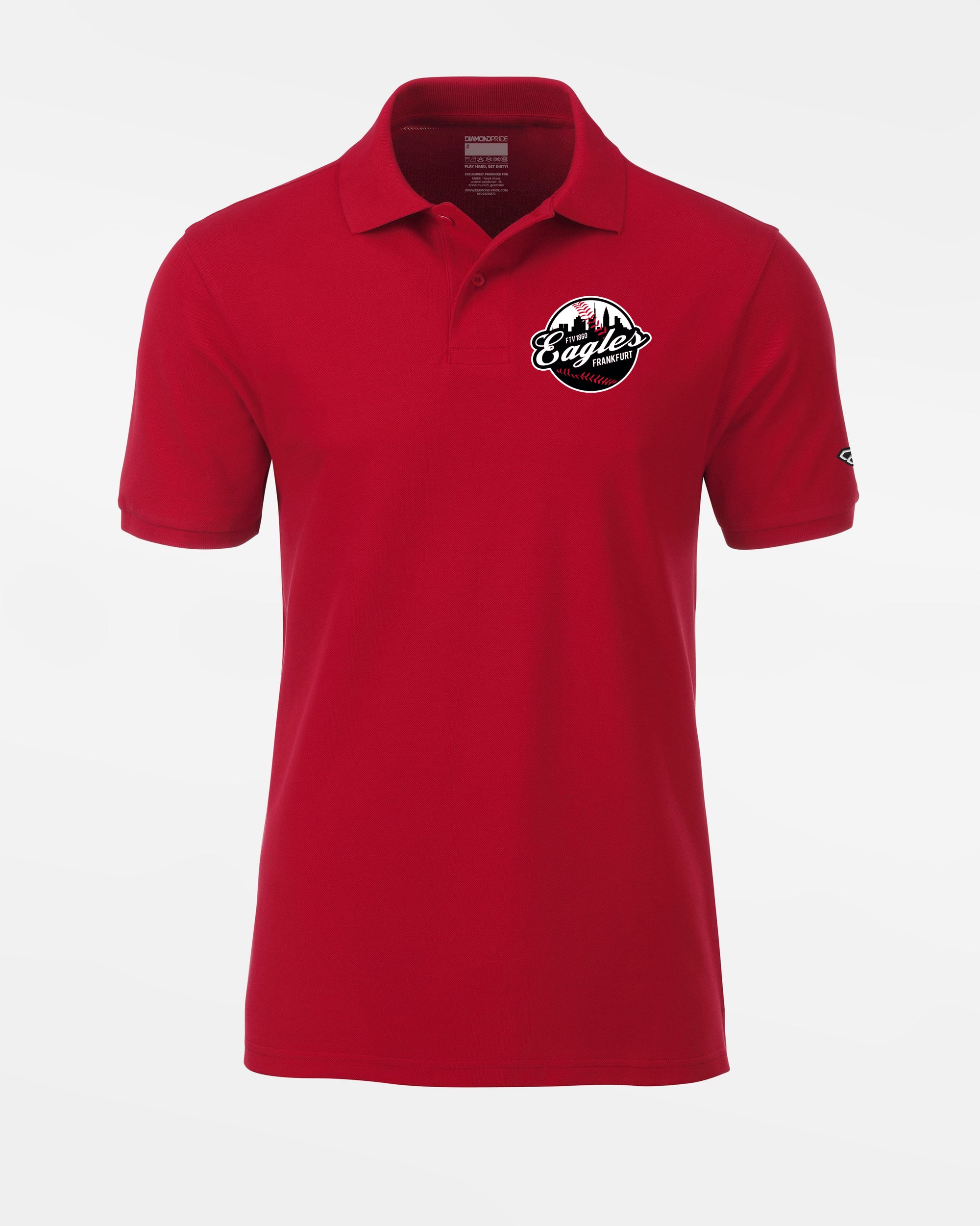 Diamond Pride Premium Polo-Shirt "Frankfurt Eagles", Crest, rot-DIAMOND PRIDE