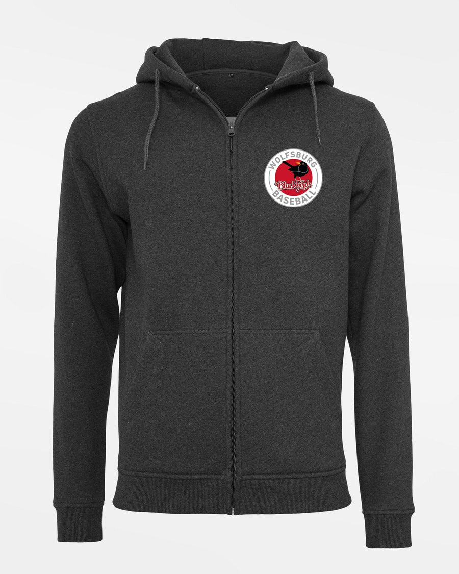 Diamond Pride Premium Zip-Hoodie "Wolfsburg Blackbirds", Crest, heather dunkelgrau-DIAMOND PRIDE