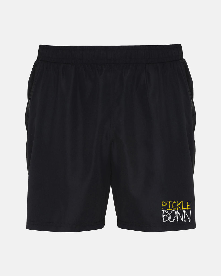Diamond Pride Training Gym Short mit Taschen, "Bonn Pickleball", schwarz-DIAMOND PRIDE