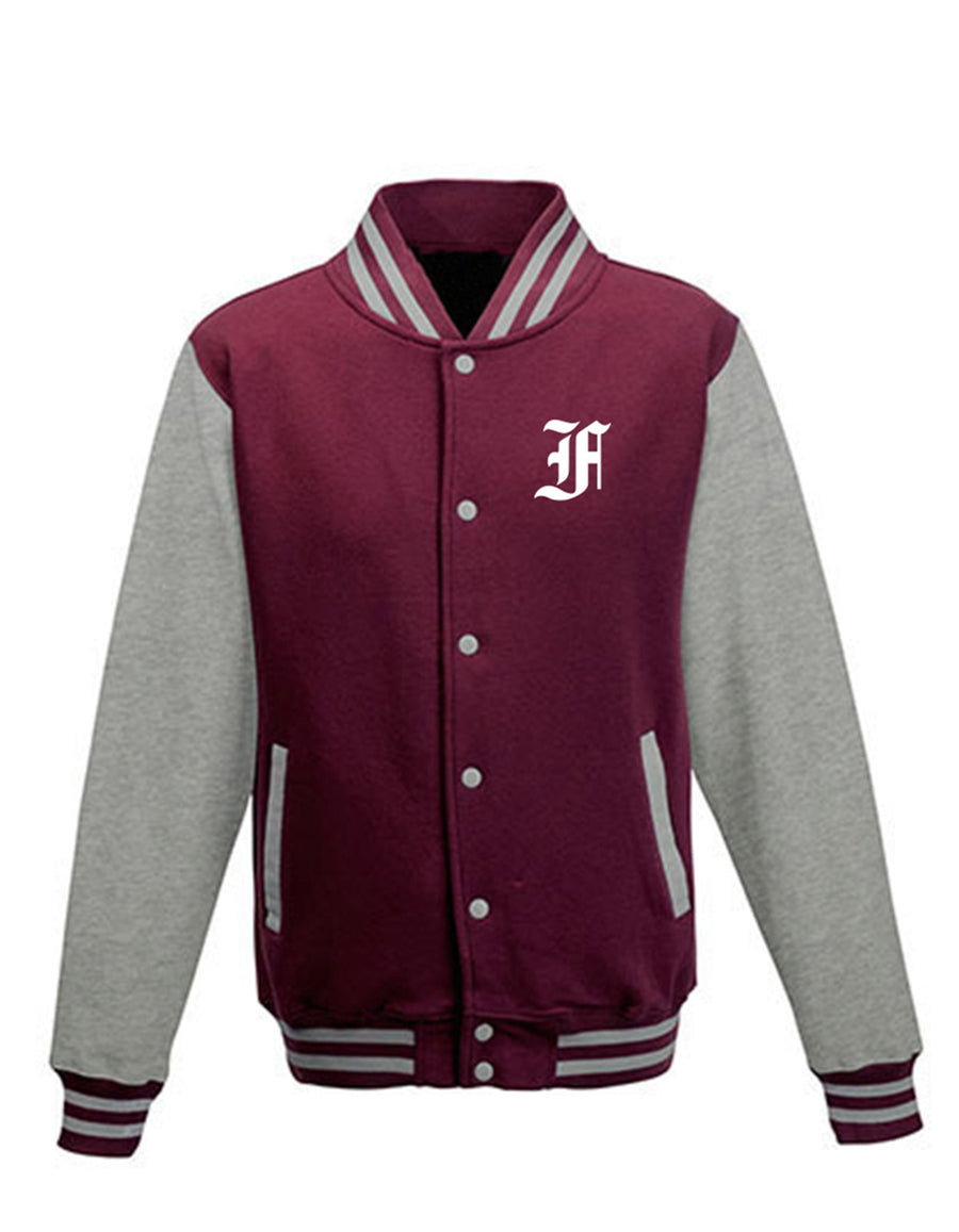 Diamond Pride Varsity College Jacke "Berlin Flamingos", F & Berlin Flamingos, maroon rot - grau-DIAMOND PRIDE