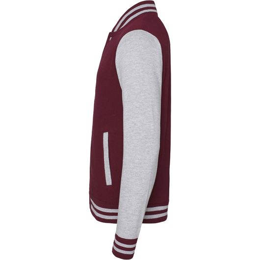 Diamond Pride Varsity College Jacke "Berlin Flamingos", F & Script, maroon rot - grau-DIAMOND PRIDE