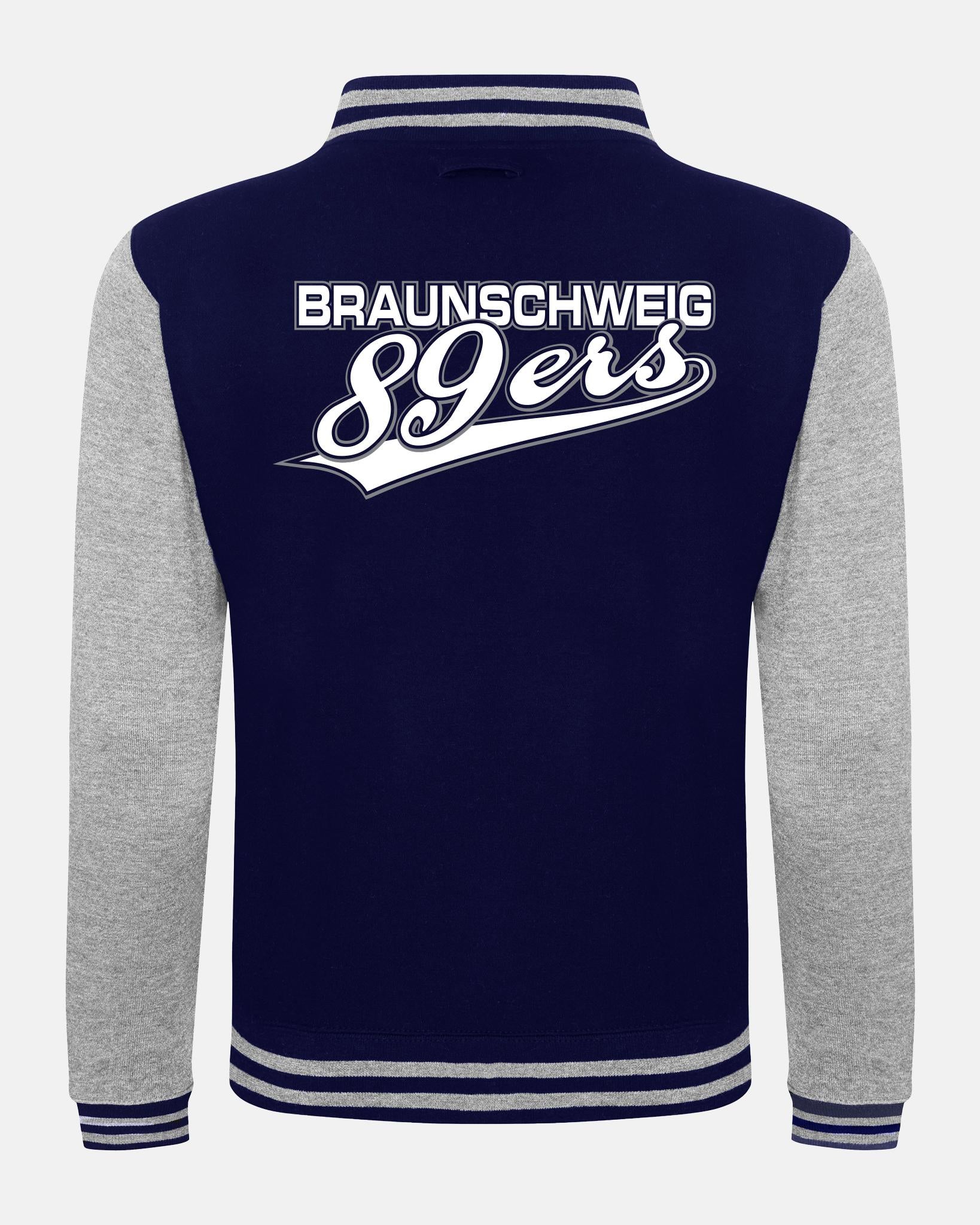 Diamond Pride Kids Varsity College Jacke "Braunschweig 89ers", BS & 89ers, navy blau - heather grau-DIAMOND PRIDE