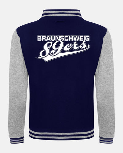 Diamond Pride Kids Varsity College Jacke "Braunschweig 89ers", BS & 89ers, navy blau - heather grau-DIAMOND PRIDE