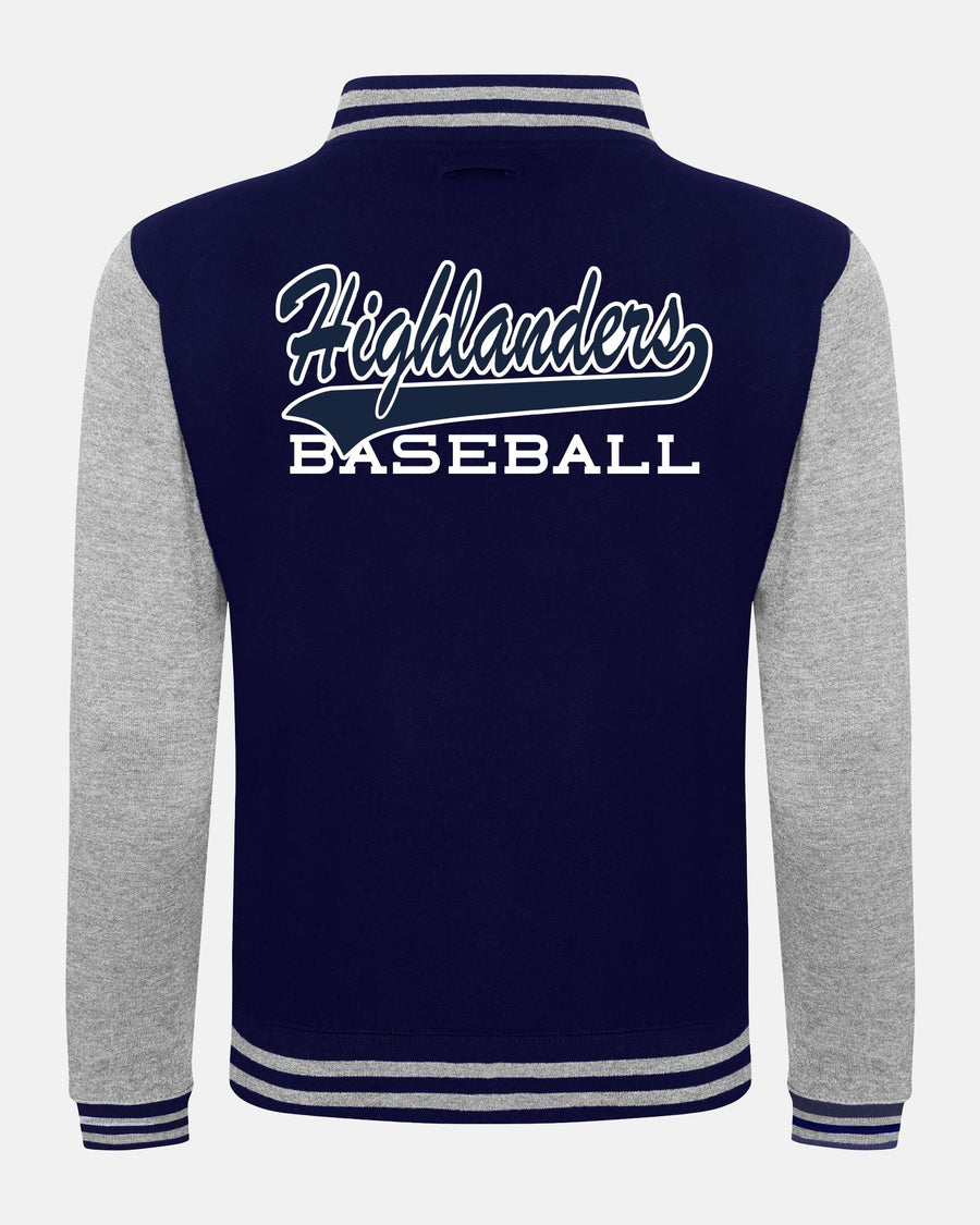 Diamond Pride Kids Varsity College Jacke "Gramastetten Highlanders", H & Baseball, navy blau - heather grau-DIAMOND PRIDE
