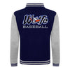 Diamond Pride Varsity College Jacke "Laufer Wölfe", W & Wölfe Baseball, navy blau - heather grau-DIAMOND PRIDE