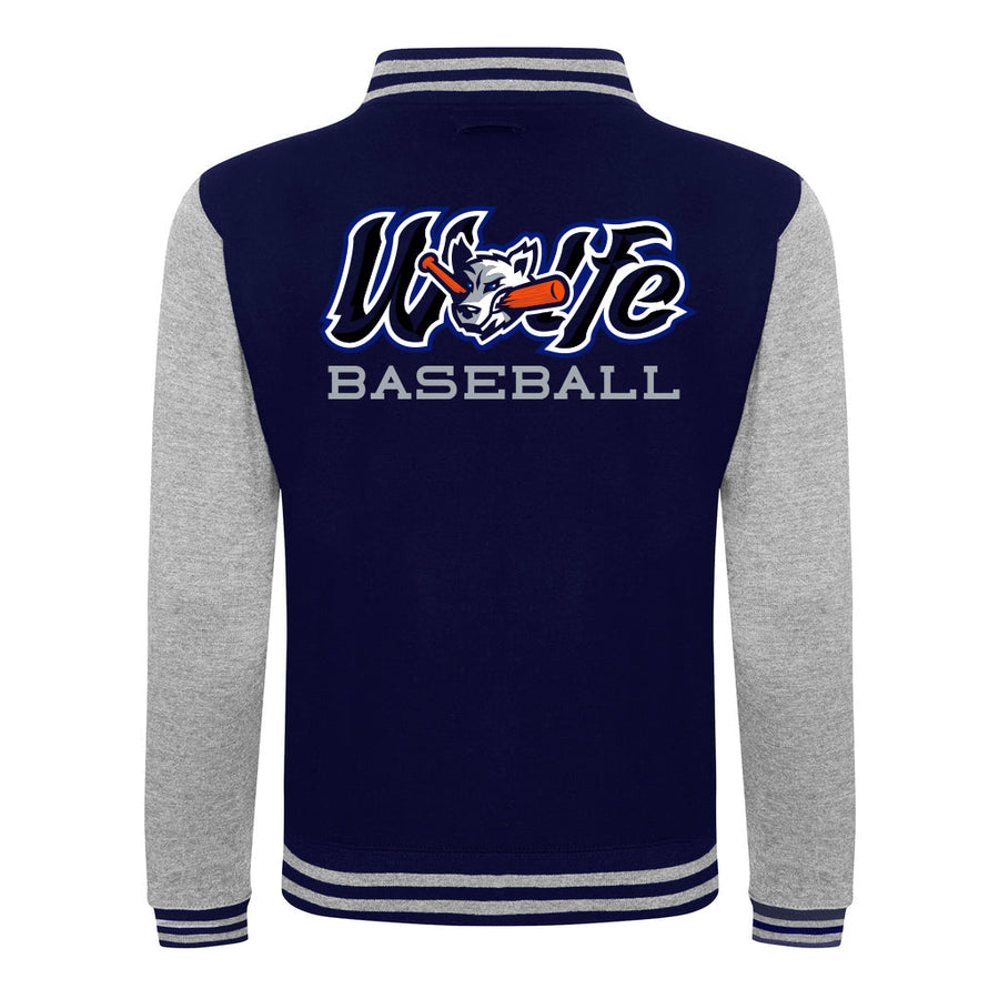 Diamond Pride Varsity College Jacke "Laufer Wölfe", W & Wölfe Baseball, navy blau - heather grau-DIAMOND PRIDE