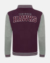 Diamond Pride Varsity College Jacke "Tübingen Hawks", H & Script, maroon rot-DIAMOND PRIDE