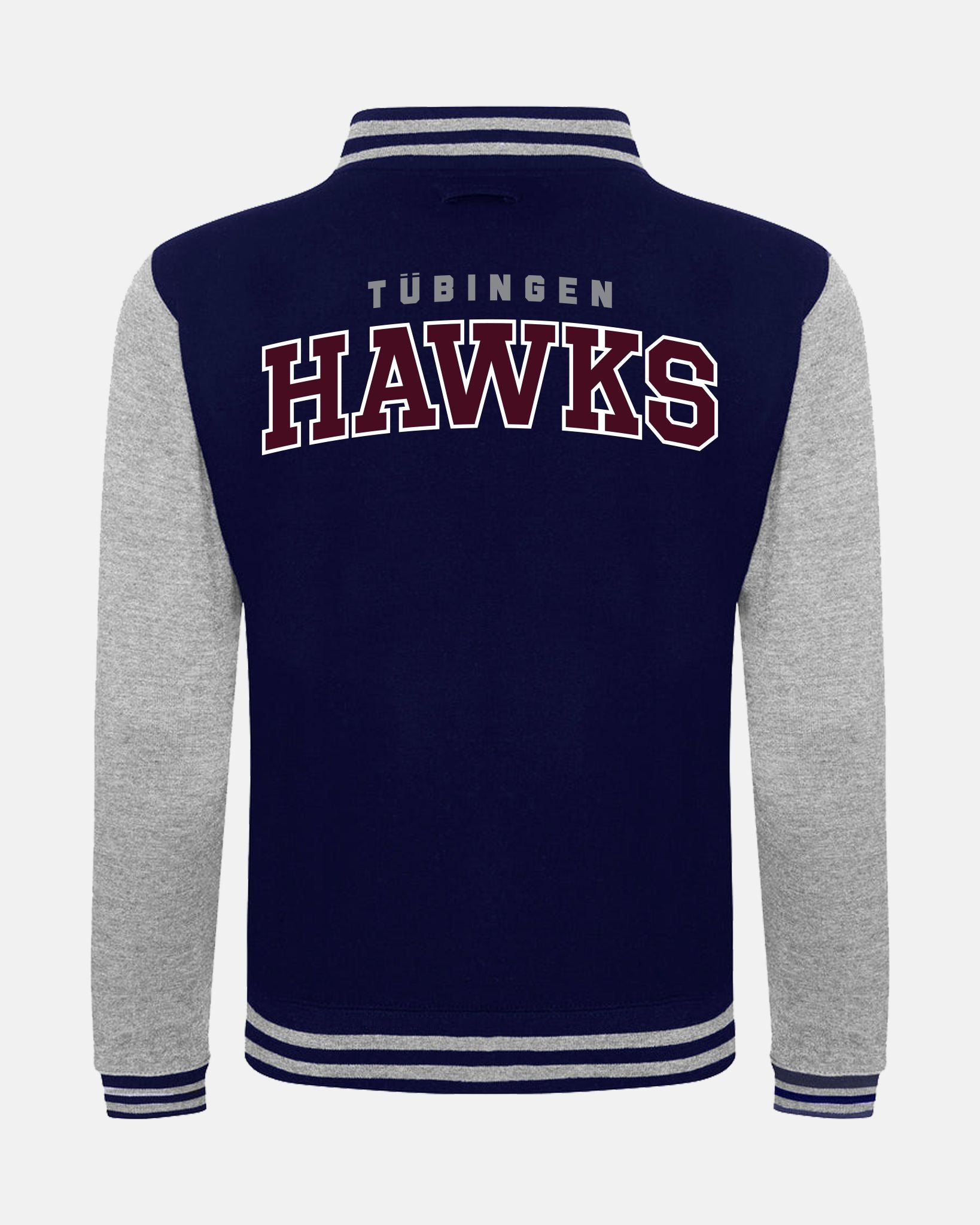 Diamond Pride Varsity College Jacke "Tübingen Hawks", H & Script, navy blau-heather grau-DIAMOND PRIDE