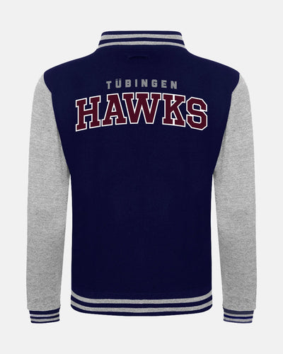 Diamond Pride Varsity College Jacke "Tübingen Hawks", H & Script, navy blau-heather grau-DIAMOND PRIDE