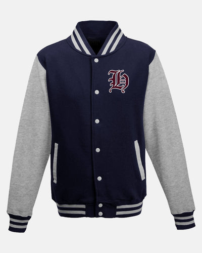 Diamond Pride Varsity College Jacke "Tübingen Hawks", H & Script, navy blau-heather grau-DIAMOND PRIDE