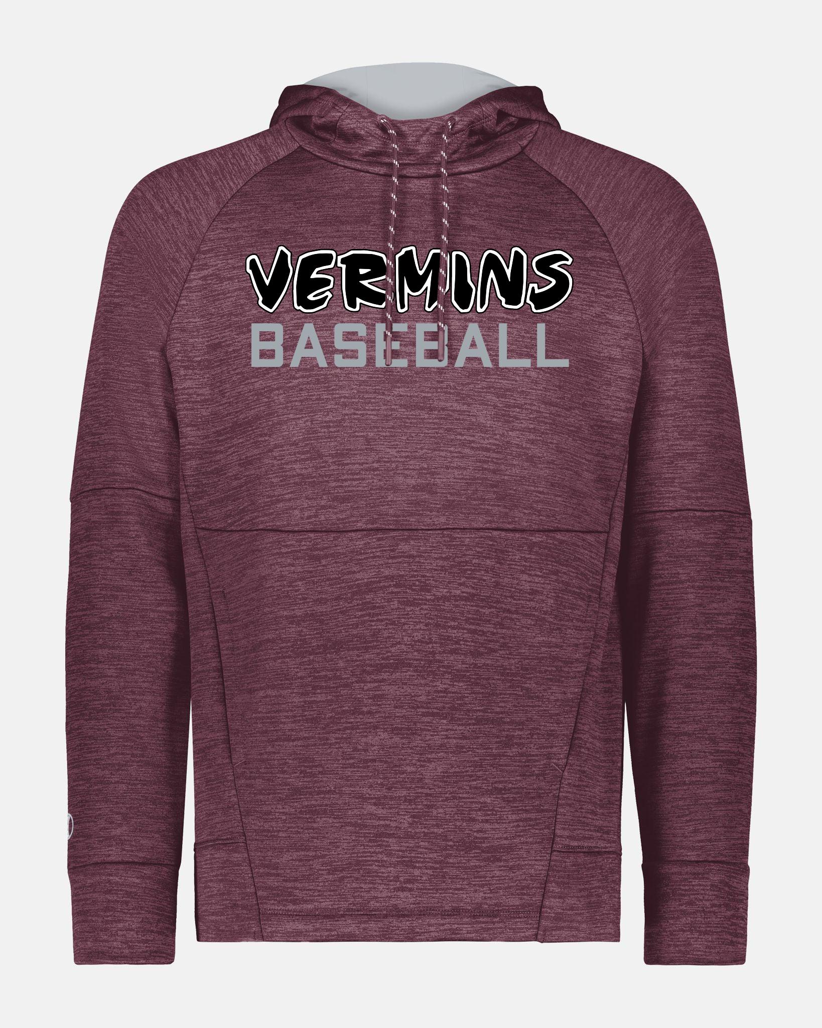 Holloway All-Pro Performance Fleece Hoodie "Wesseling Vermins", Old Vermins Baseball, heather maroon-rot-DIAMOND PRIDE