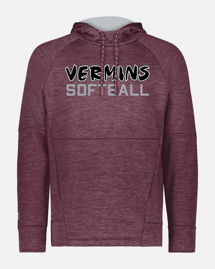 Holloway All-Pro Performance Fleece Hoodie "Wesseling Vermins", Old Vermins Softball, heather maroon-rot-DIAMOND PRIDE