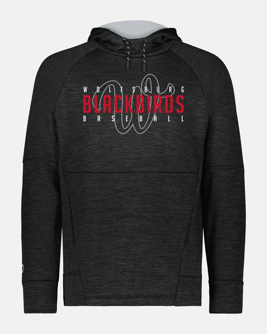 Holloway All-Pro Performance Fleece Hoodie "Wolfsburg Blackbirds", W & Blackbirds, heather schwarz-DIAMOND PRIDE