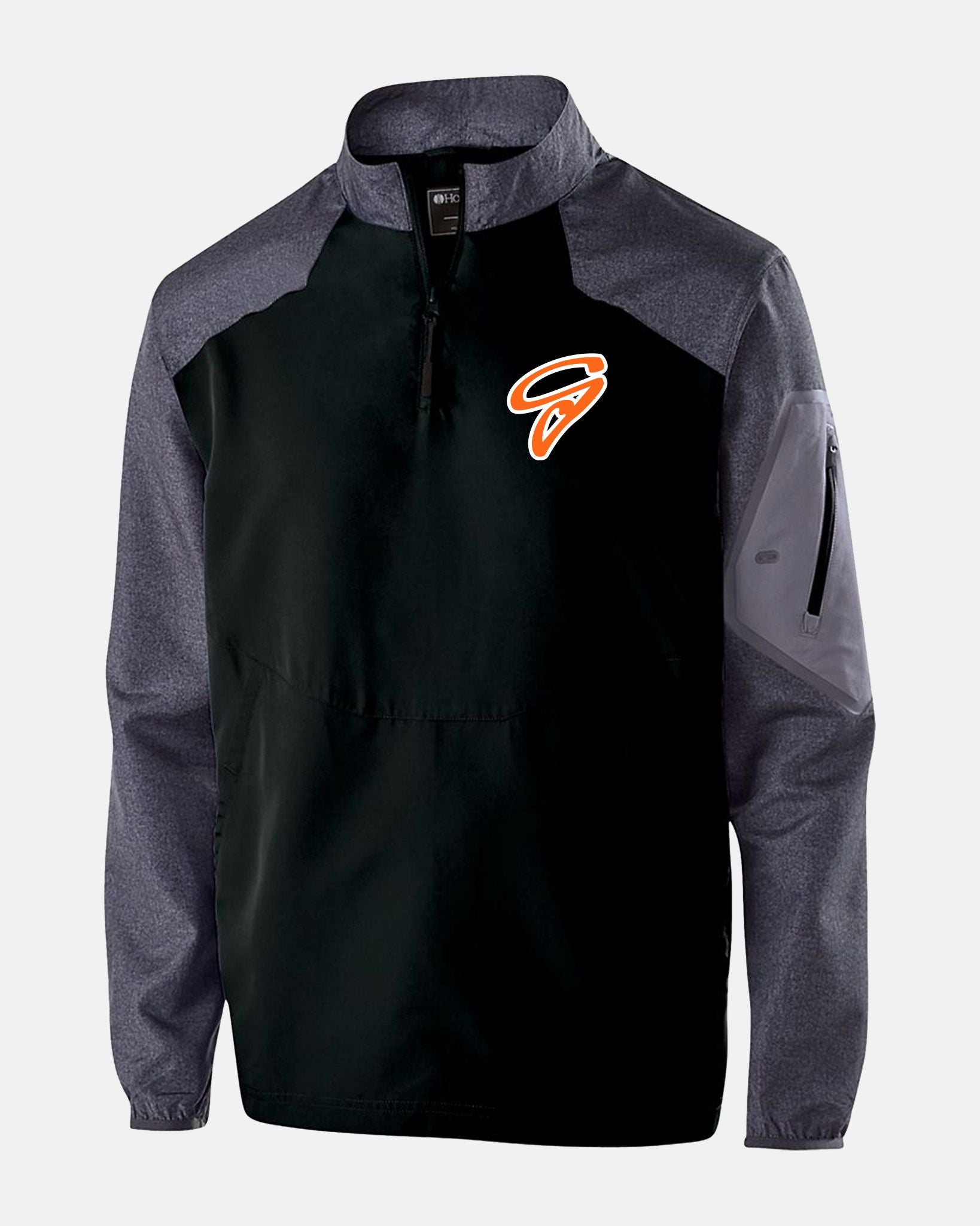 Holloway Raider Warmup Longsleeve Pullover "Gröbenzell Bandits", G, schwarz-grau-DIAMOND PRIDE