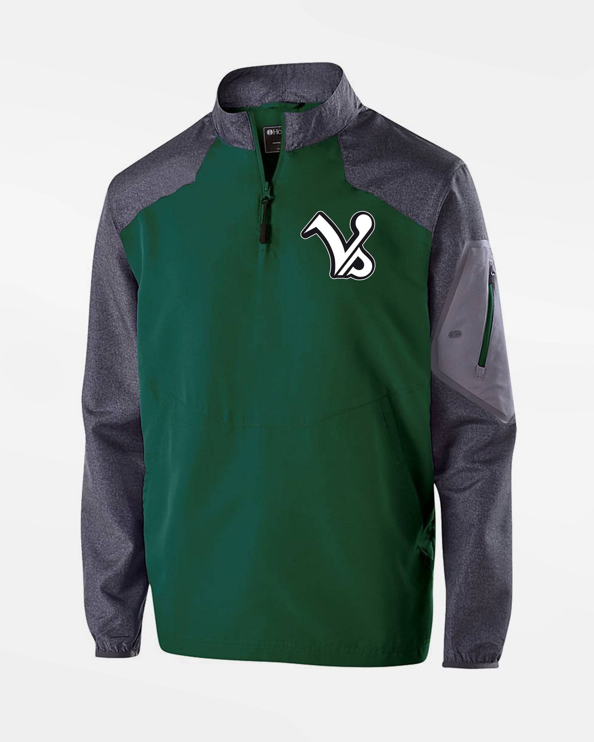 Holloway Raider Warmup Longsleeve Pullover "Kufstein Vikings", VS, dunkelgrün-grau-DIAMOND PRIDE