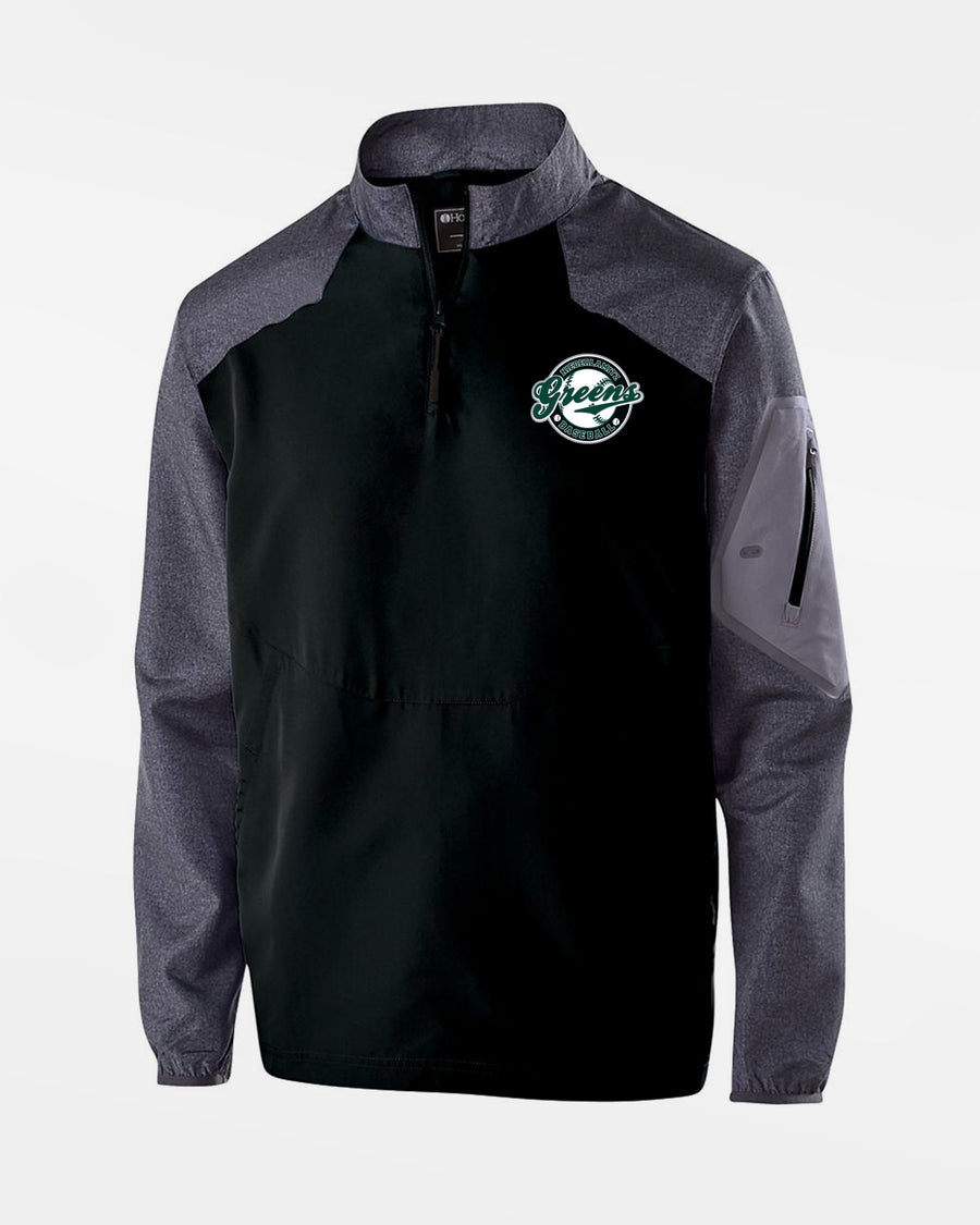 Holloway Raider Warmup Longsleeve Pullover "Niederlamitz Greens", Crest, schwarz-grau-DIAMOND PRIDE