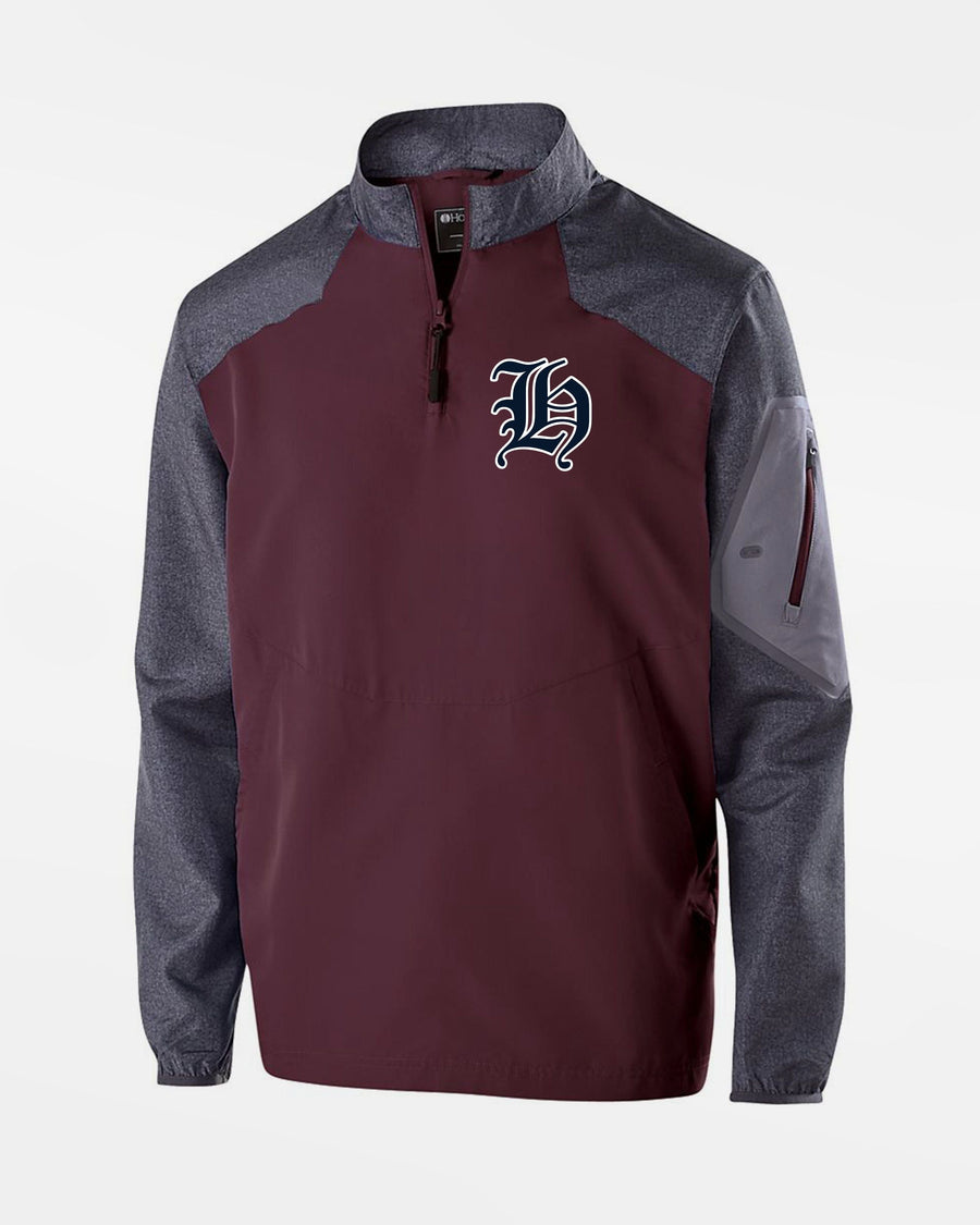 Holloway Raider Warmup Longsleeve Pullover "Tübingen Hawks", H, maroon rot-grau-DIAMOND PRIDE