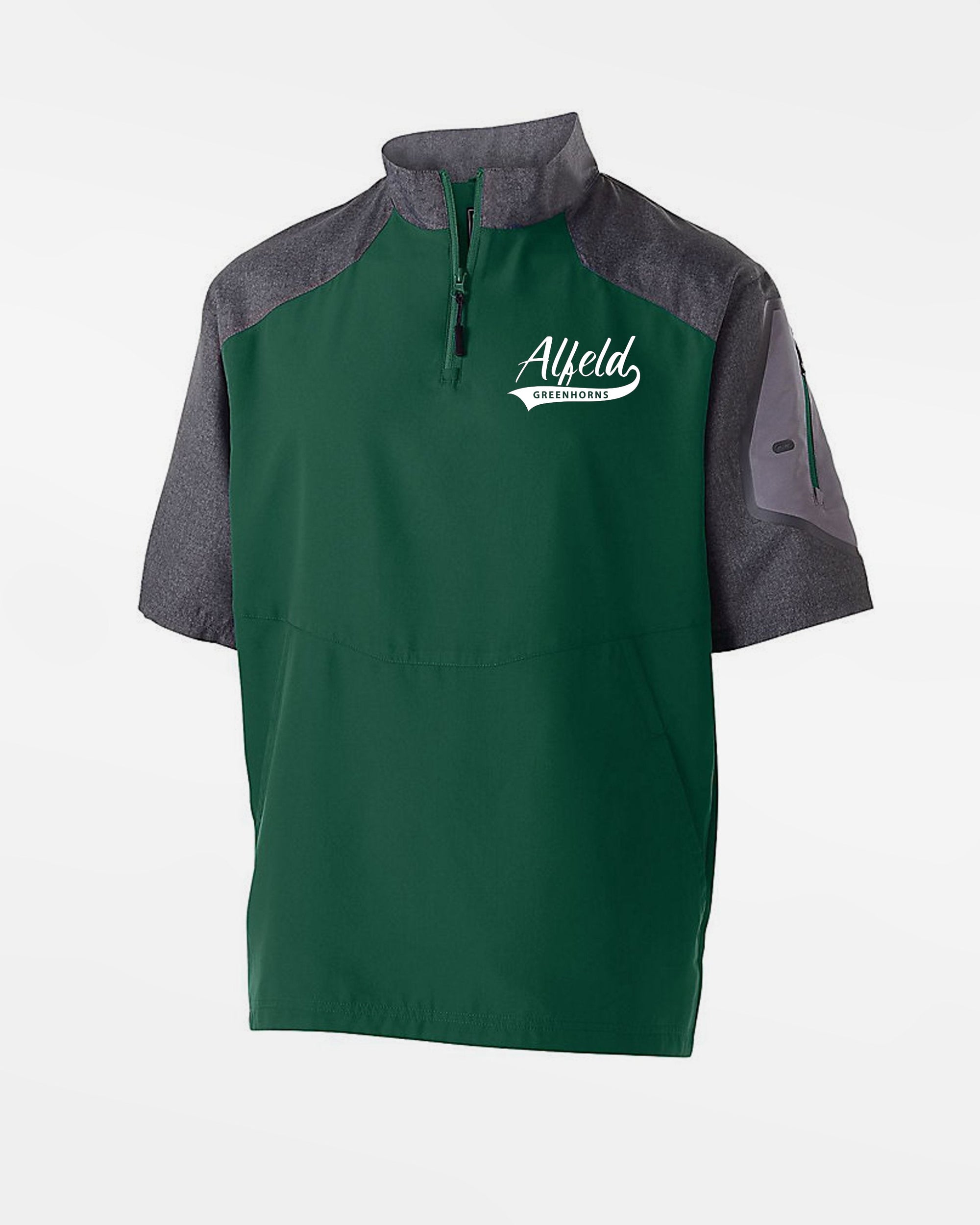 Holloway Raider Warmup Pullover "Alfeld Greenhorns", Primary Logo, dunkelgrün-grau-DIAMOND PRIDE