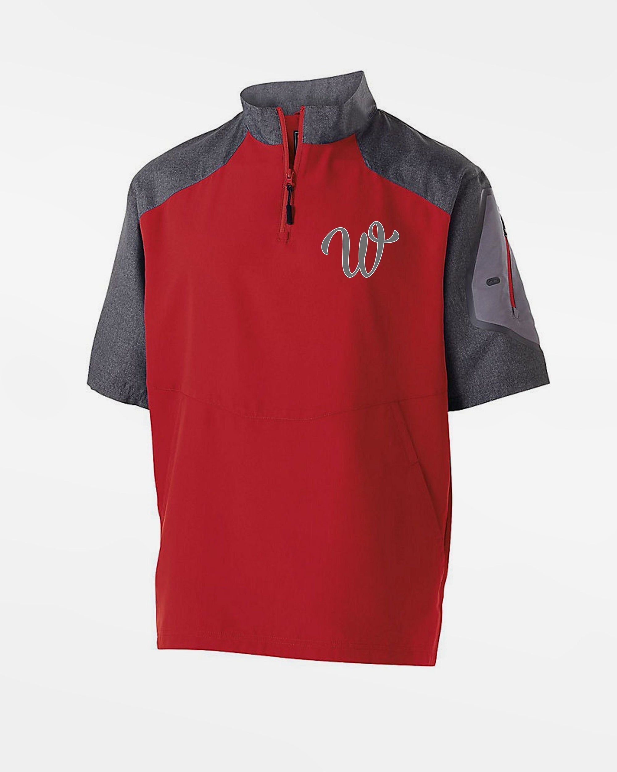 Holloway Raider Warmup Pullover "Wolfsburg Blackbirds", W, rot-grau-DIAMOND PRIDE