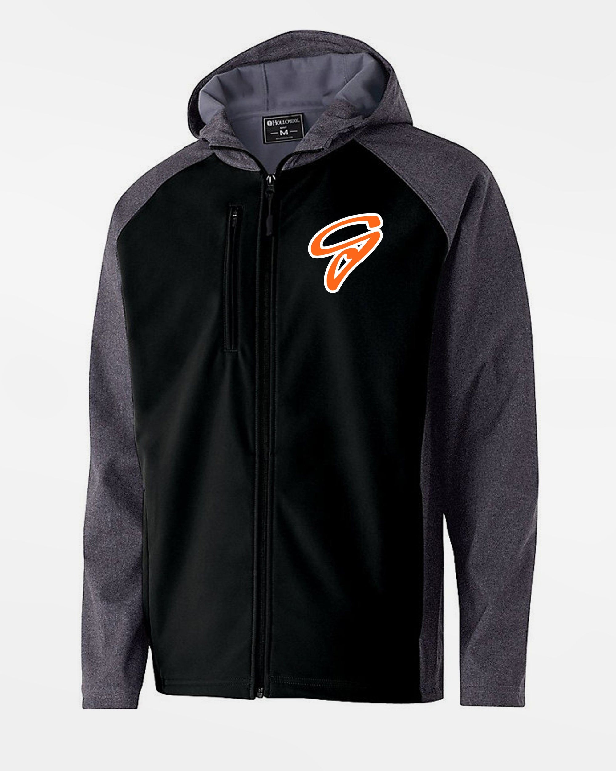 Holloway Raider Warmup Softshell Jacket "Gröbenzell Bandits", G, schwarz-grau-DIAMOND PRIDE
