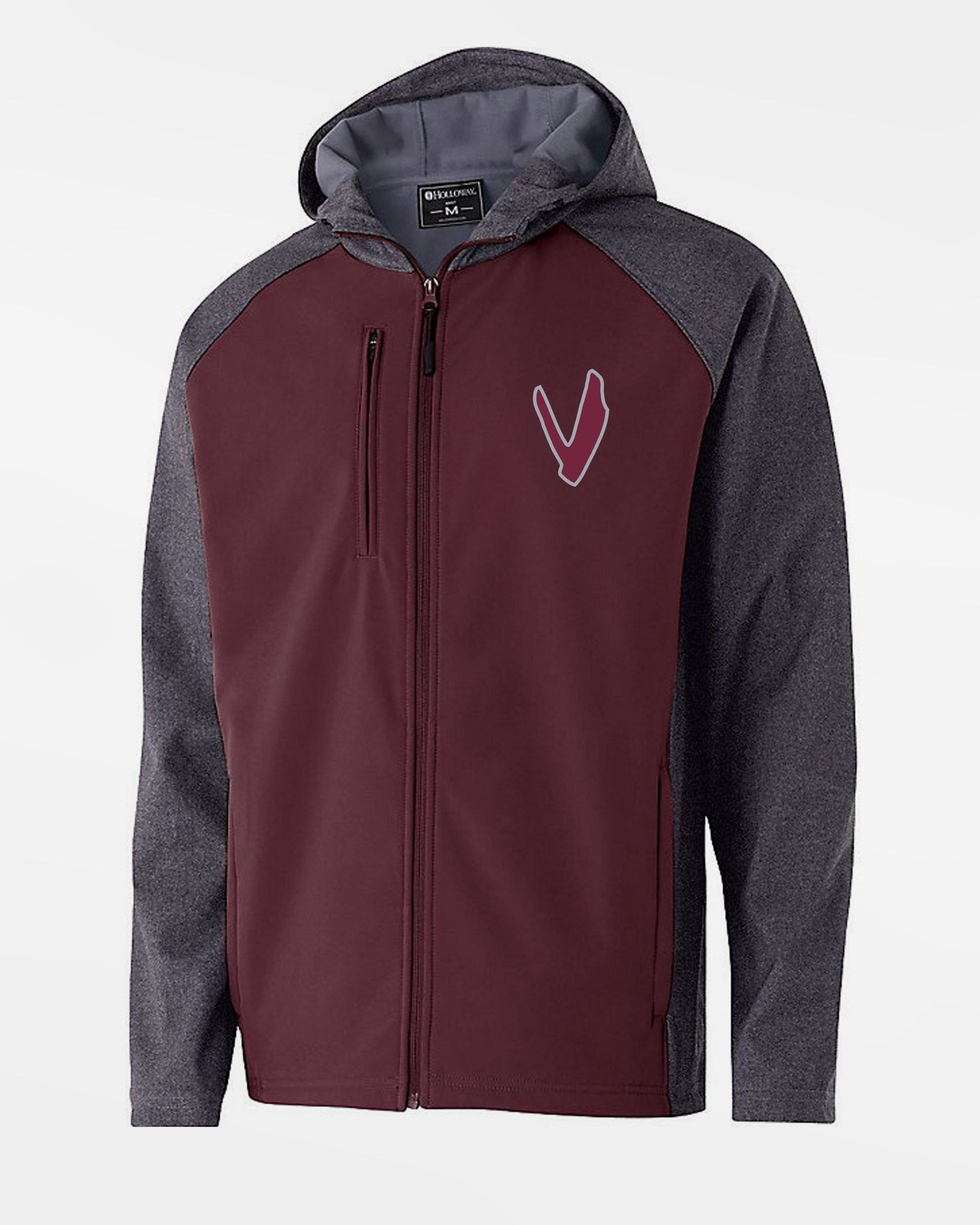 Holloway Raider Warmup Softshell Jacket "Wesseling Vermins", V, maroon rot-grau-DIAMOND PRIDE
