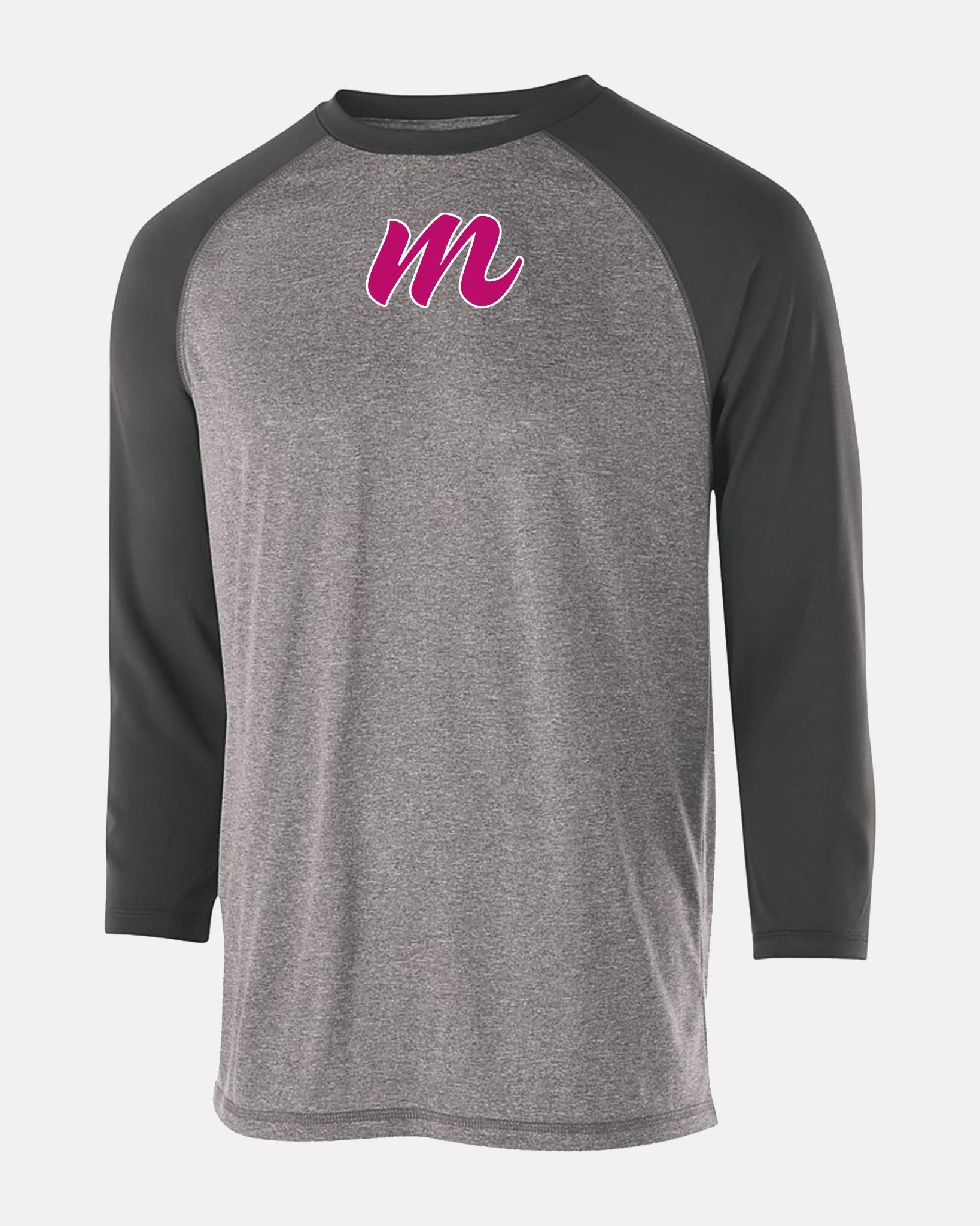 Holloway Typhoon 3/4 Sleeve Functional Shirt "Bonn Magentics", M, dunkelgrau-DIAMOND PRIDE