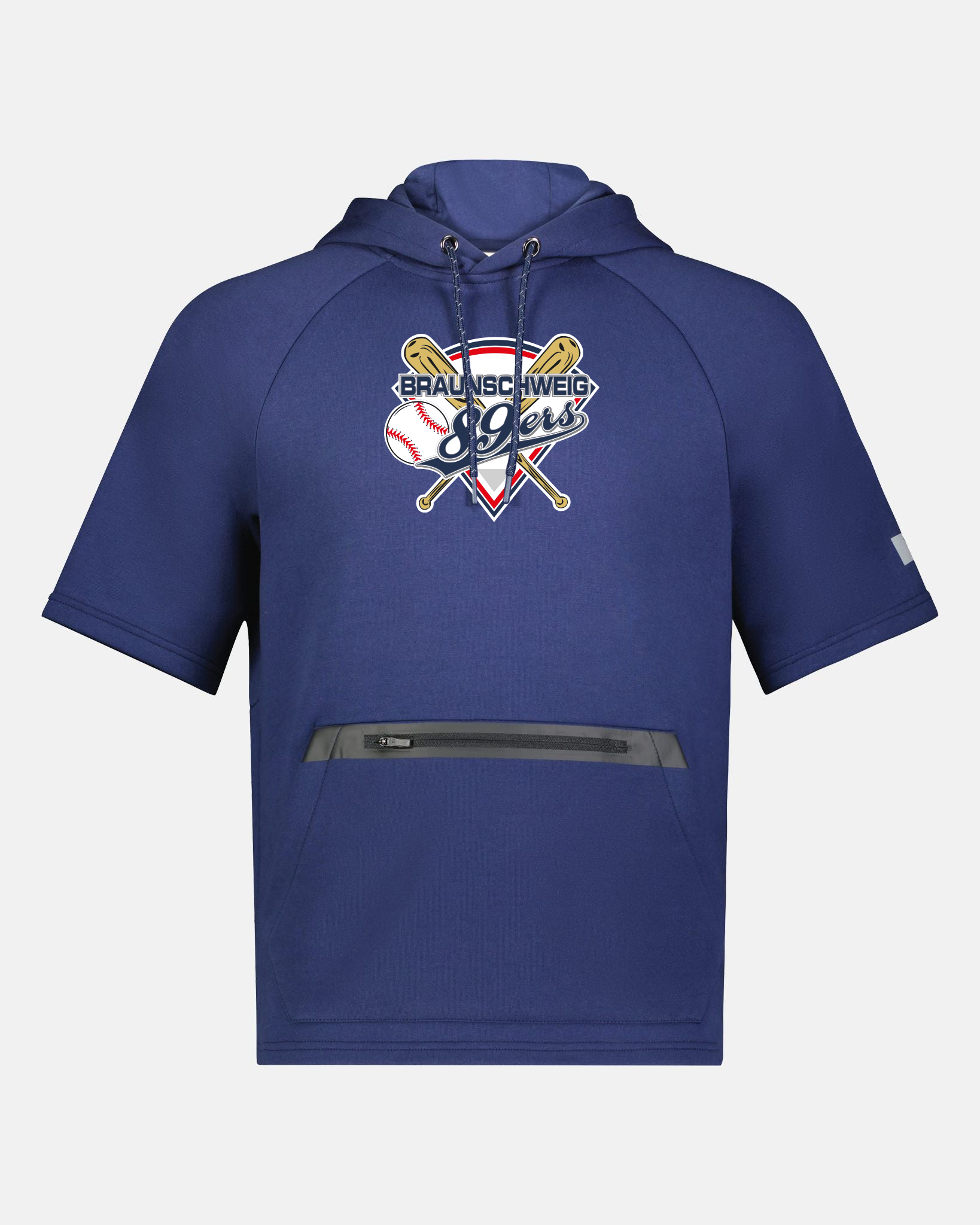 Russell Legend Short Sleeve Tech Fleece Hoodie "Braunschweig 89ers", Primary Logo, navy blau