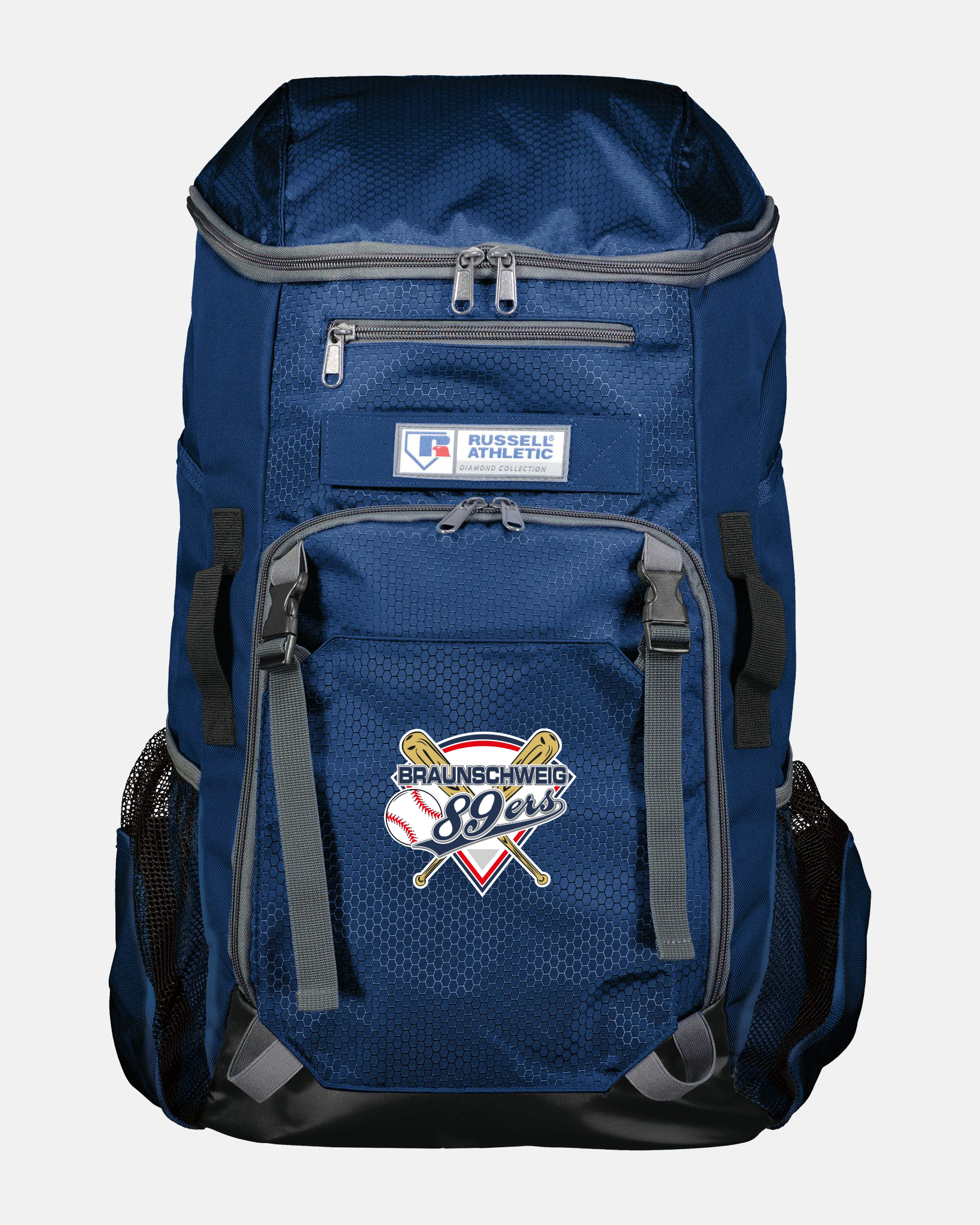 Russell Athletic Baseball Rucksack "Braunschweig 89ers", Primary Logo, navy blau
