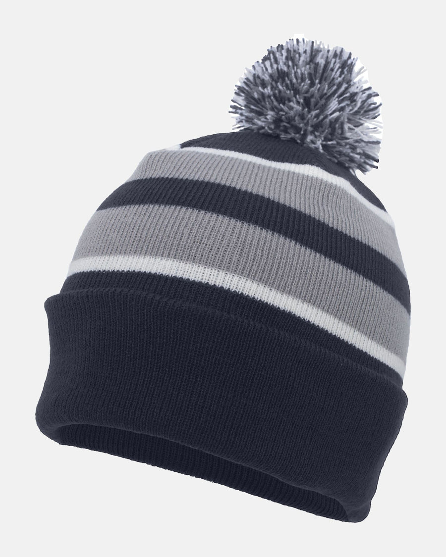Pacific PomPom-Beanie "Heidenheim Heideköpfe", H, 3D Embroidery, navy blau-weiss-grau-DIAMOND PRIDE