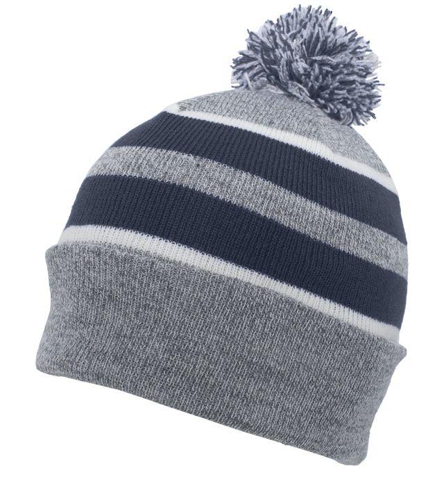 Pacific PomPom-Beanie "Kiel Seahawks", K, grau - navy blau - weiss-DIAMOND PRIDE