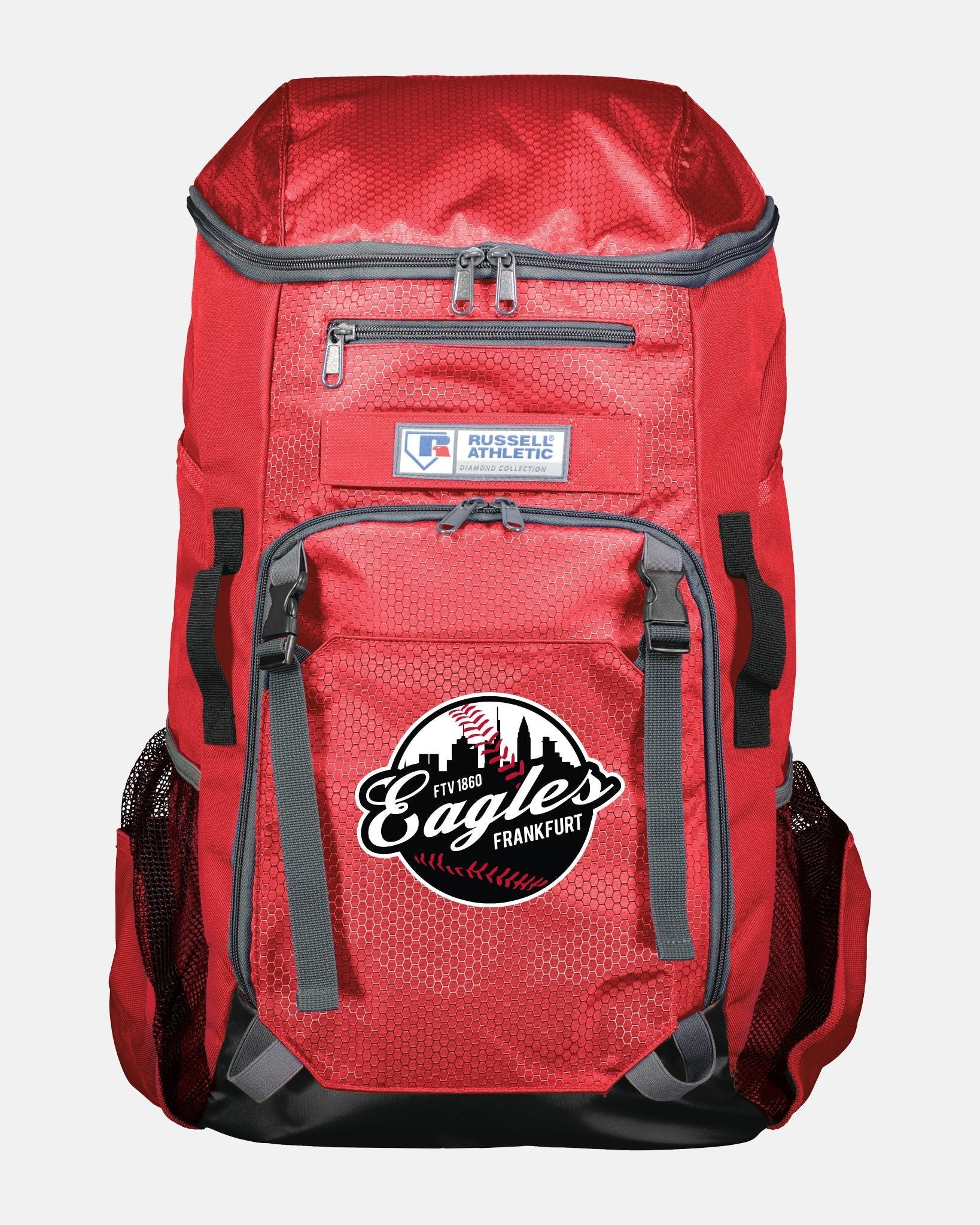 Russell Athletic Baseball Rucksack "Frankfurt Eagles", Crest, rot-DIAMOND PRIDE