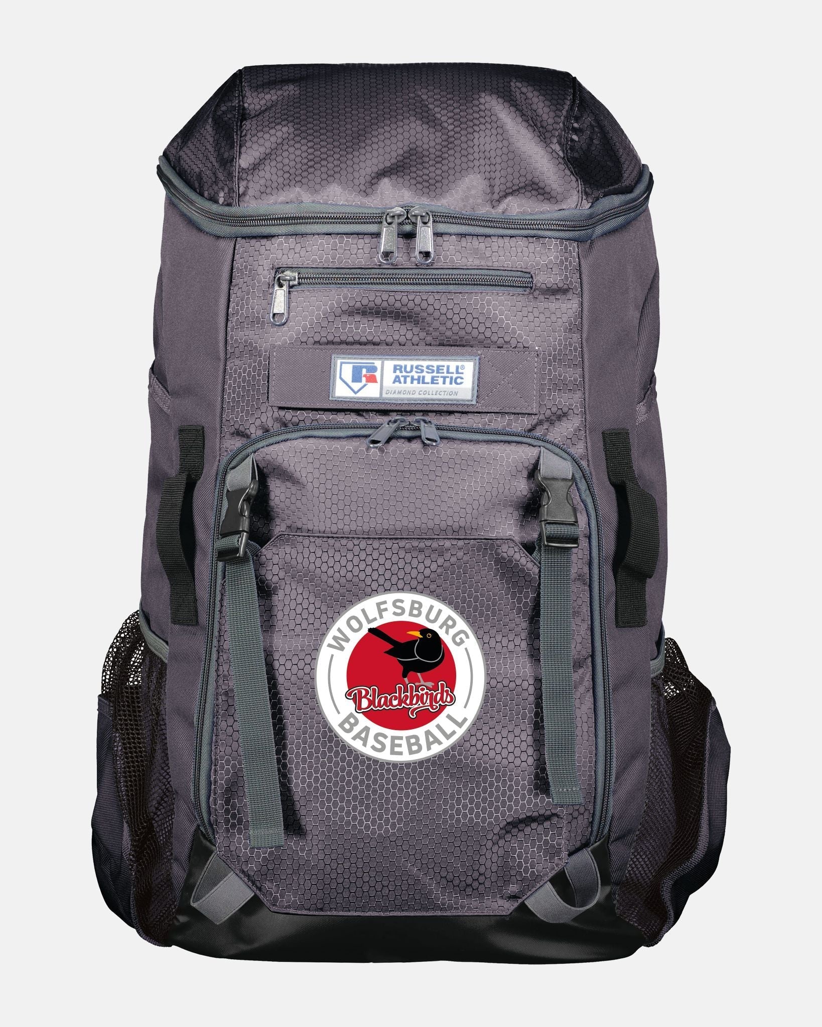 Russell Athletic Baseball Rucksack "Wolfsburg Blackbirds", Crest, dunkelgrau-DIAMOND PRIDE