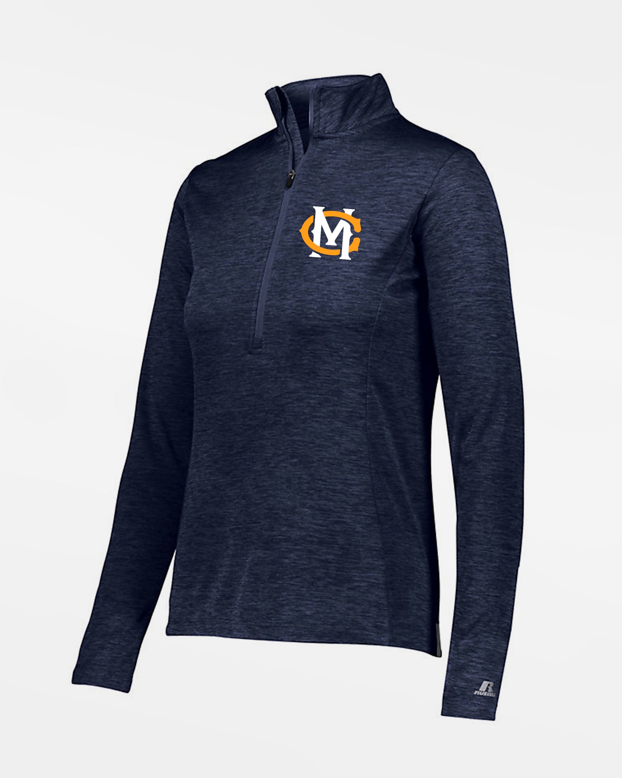 Russell Athletic Dri-Power Ladies Lightweight 1/4-Zip Pullover "Munich Caribes", MC, heather navy blau-DIAMOND PRIDE