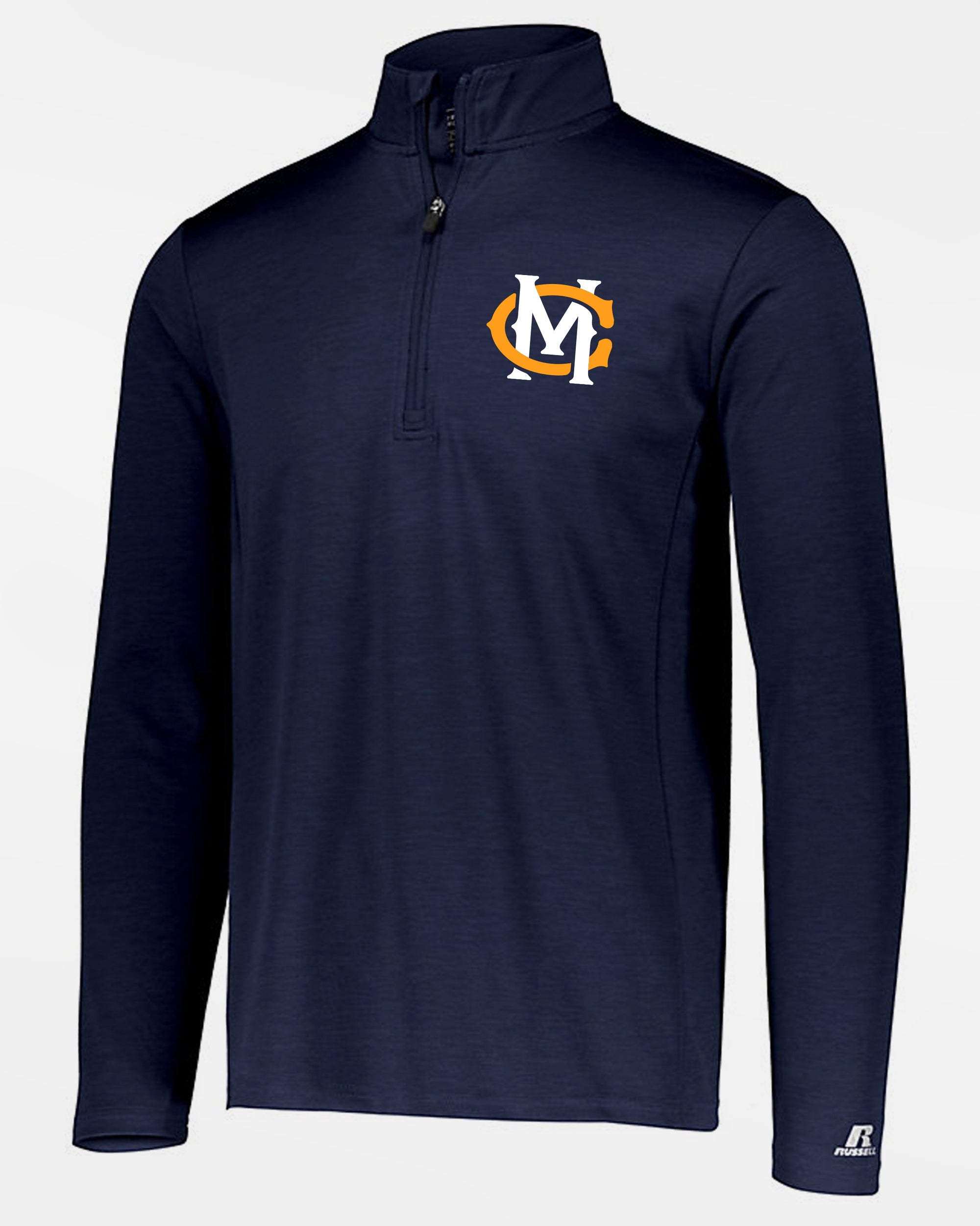 Russell Athletic Dri-Power Lightweight 1/4-Zip Pullover "Munich Caribes", MC, heather navy blau-DIAMOND PRIDE