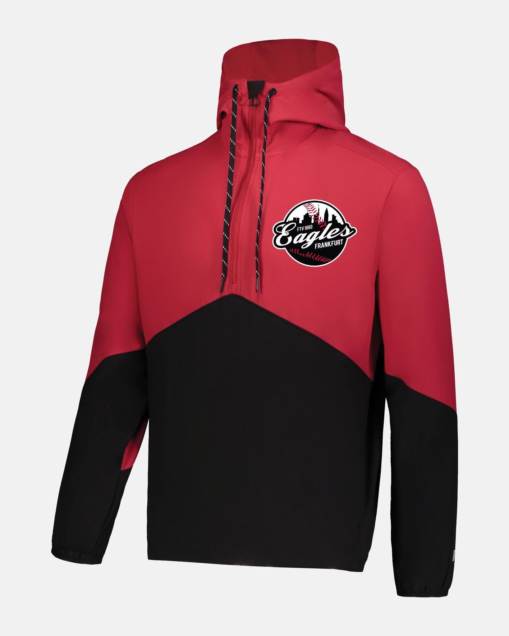 Russell Athletic Legend Hooded Pullover "Frankfurt Eagles", Crest, schwarz-rot-DIAMOND PRIDE