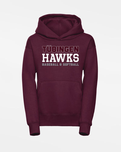 Russell Kids Basic Hoodie "Tübingen Hawks", Primary Logo, maroon rot-DIAMOND PRIDE