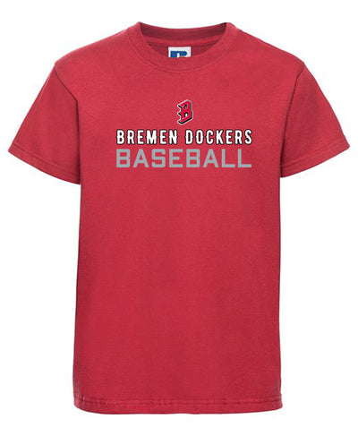 Russell Kids Basic T-Shirt "Bremen Dockers", Baseball, rot-DIAMOND PRIDE