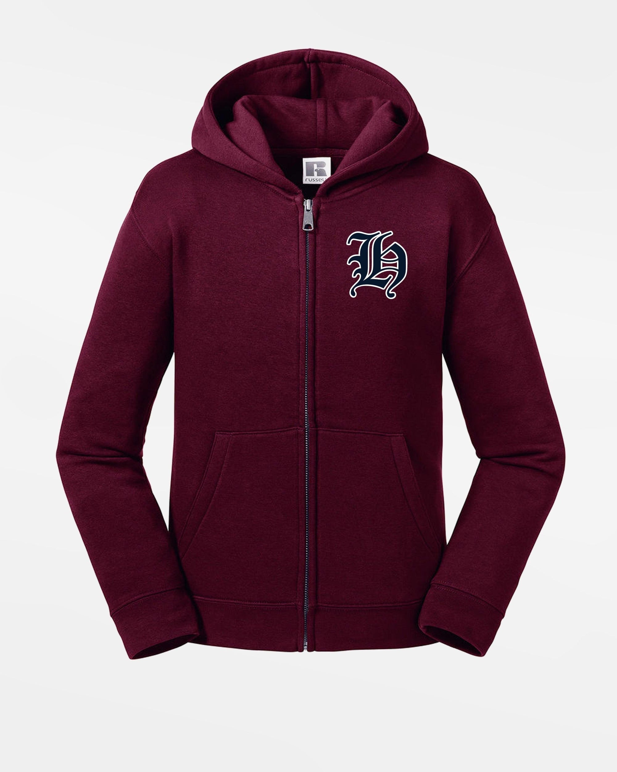 Russell Kids Premium Heavy Zip-Hoodie "Tübingen Hawks", H, maroon rot-DIAMOND PRIDE