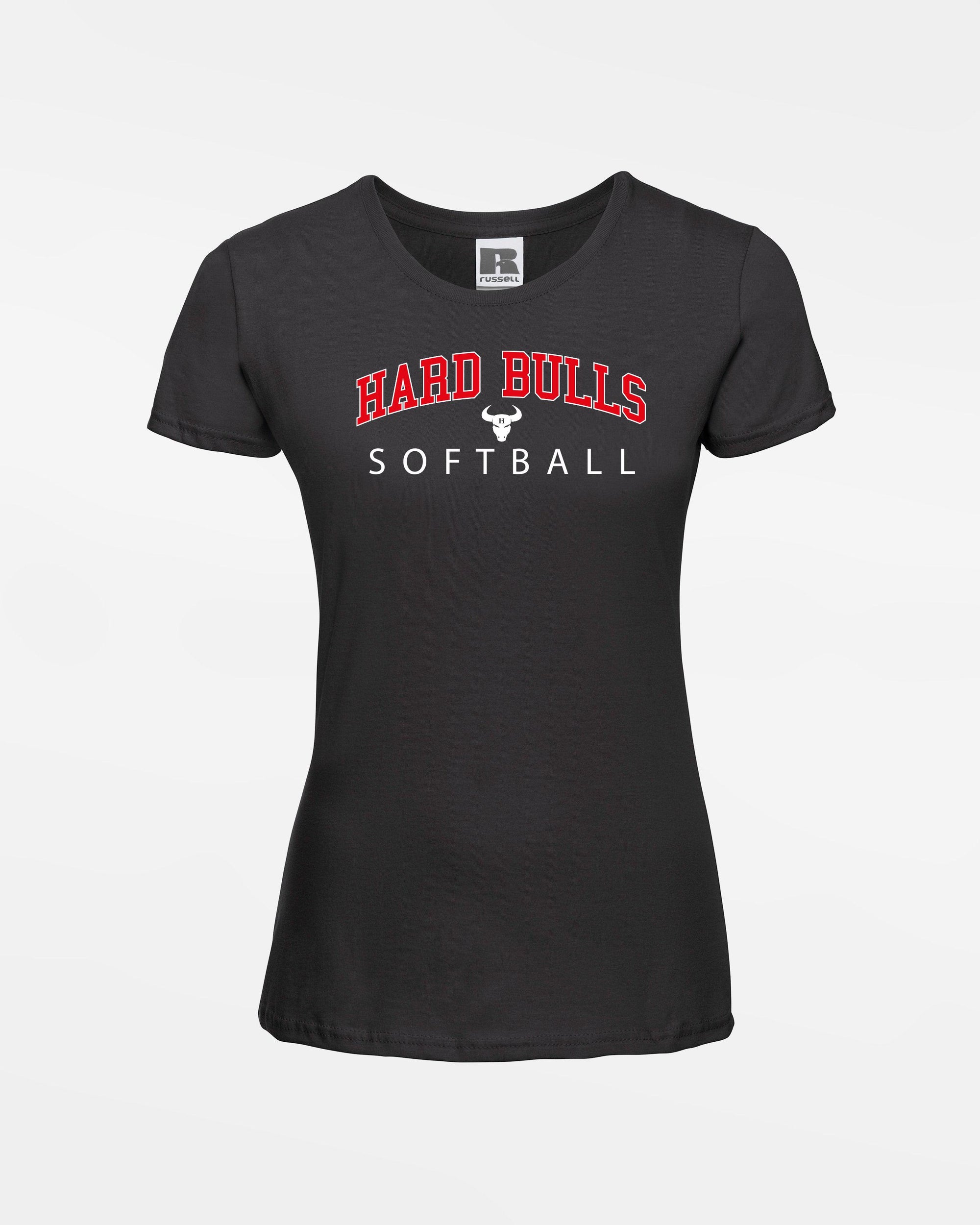 Russell Ladies Basic T-Shirt "Hard Bulls", City Softball, schwarz-DIAMOND PRIDE