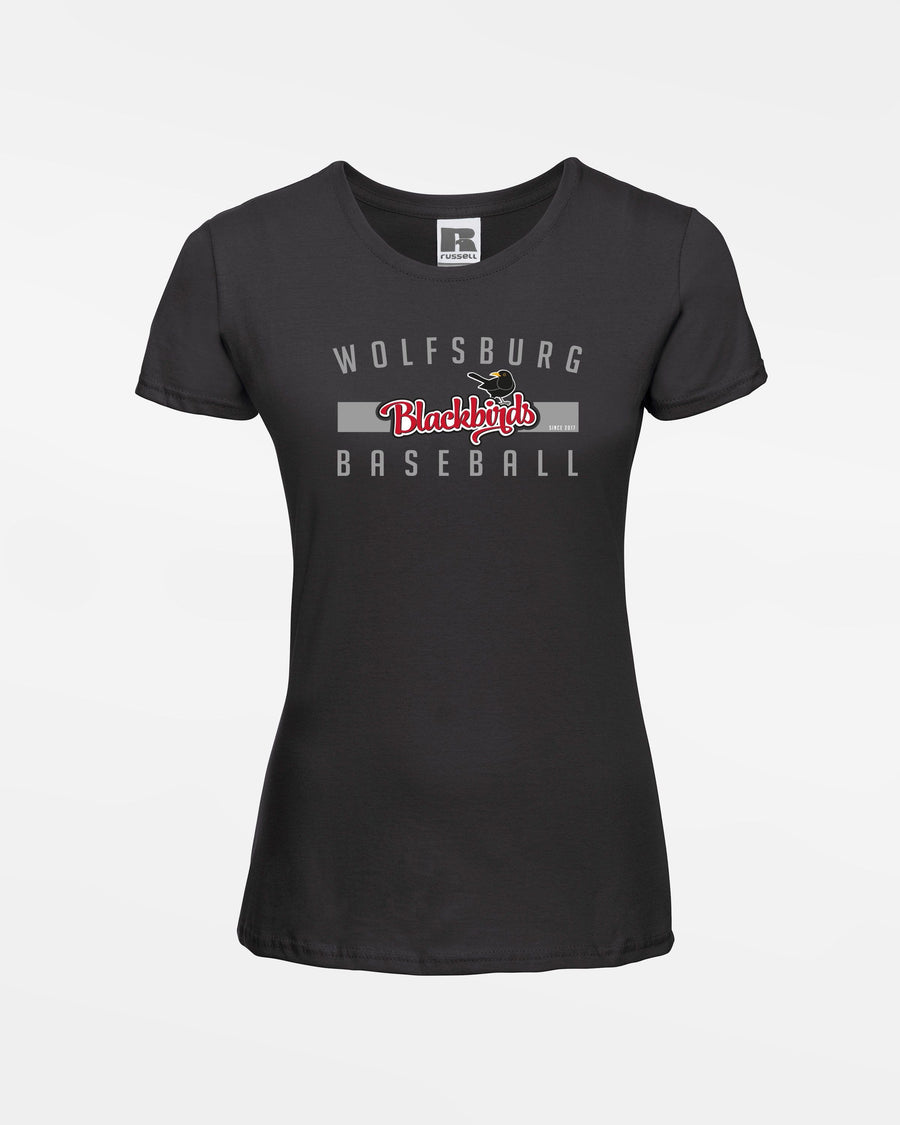 Russell Ladies Basic T-Shirt "Wolfsburg Blackbirds", Script, schwarz-DIAMOND PRIDE