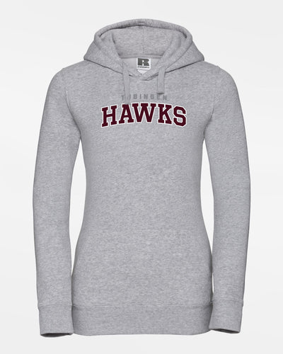 Russell Ladies Premium Heavy Hoodie "Tübingen Hawks", Script, heather grau-DIAMOND PRIDE