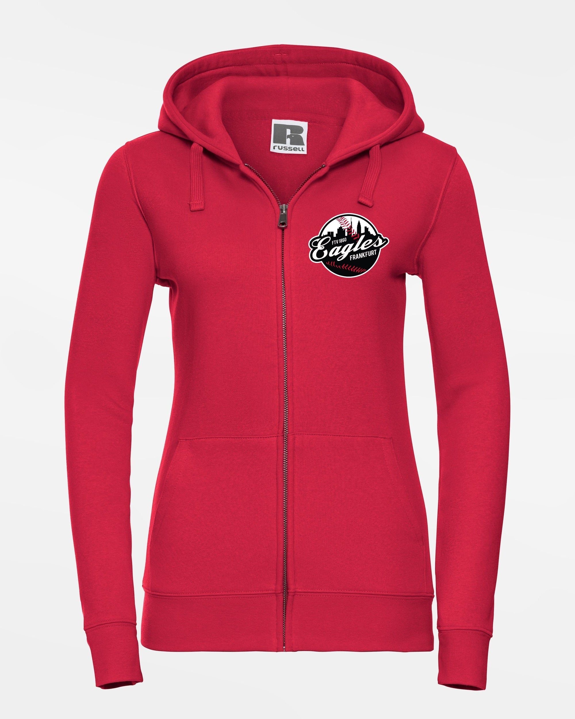 Russell Ladies Premium Heavy Zip-Hoodie "Frankfurt Eagles", Crest, rot-DIAMOND PRIDE