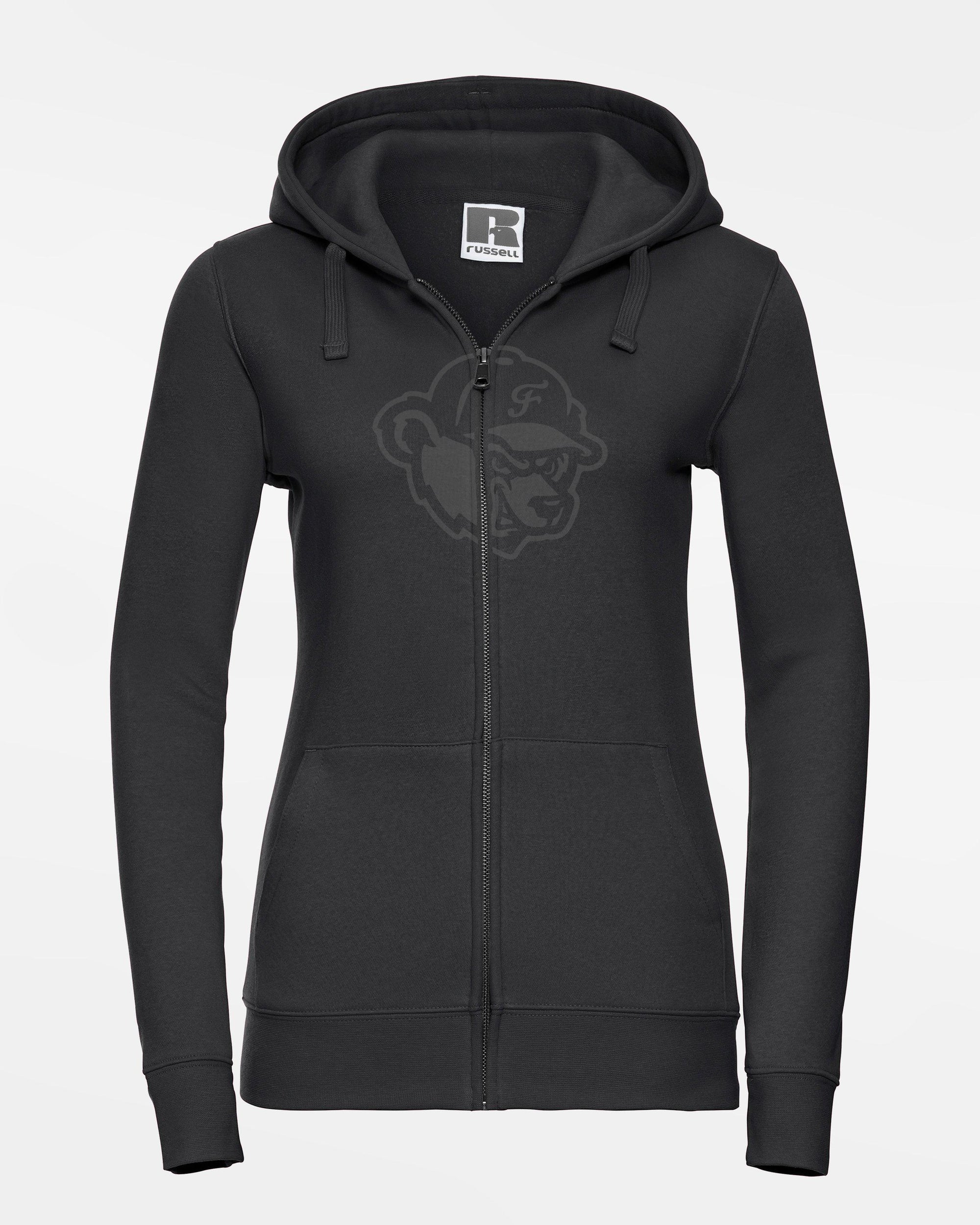 Russell Ladies Premium Heavy Zip-Hoodie "Freising Grizzlies", All-Black Bear, schwarz-DIAMOND PRIDE