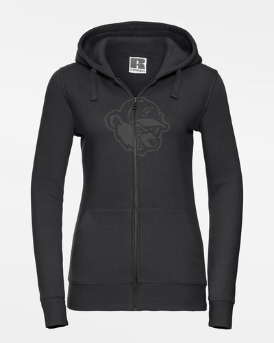 Russell Ladies Premium Heavy Zip-Hoodie "Freising Grizzlies", All-Black Bear, schwarz-DIAMOND PRIDE