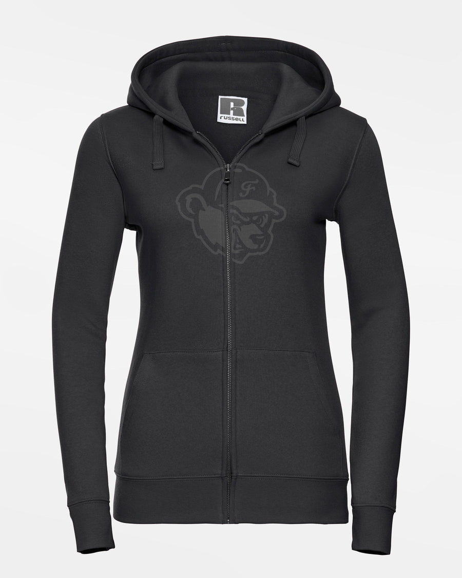 Russell Ladies Premium Heavy Zip-Hoodie "Freising Grizzlies", All-Black Bear, schwarz-DIAMOND PRIDE