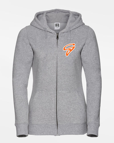 Russell Ladies Premium Heavy Zip-Hoodie "Gröbenzell Bandits", heather grau-DIAMOND PRIDE