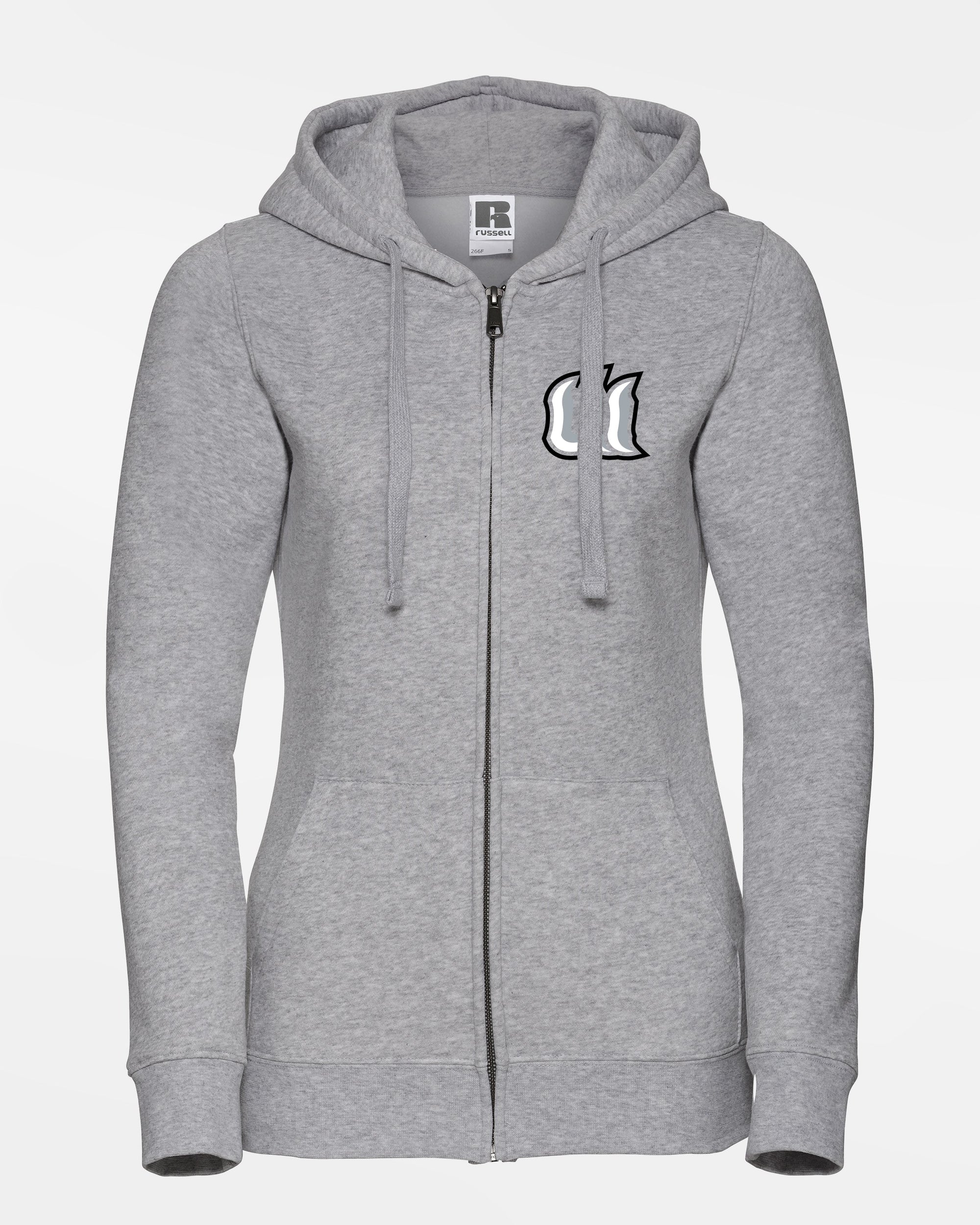 Russell Ladies Premium Heavy Zip-Hoodie "Laufer Wölfe", W, heather grau-DIAMOND PRIDE